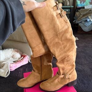 Shoe Dazzle Tan Over the Knee Boots